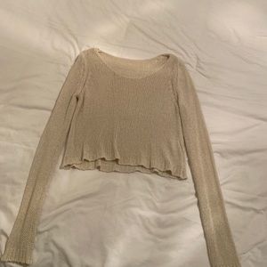 Brandy Melville cropped cream knit sweater